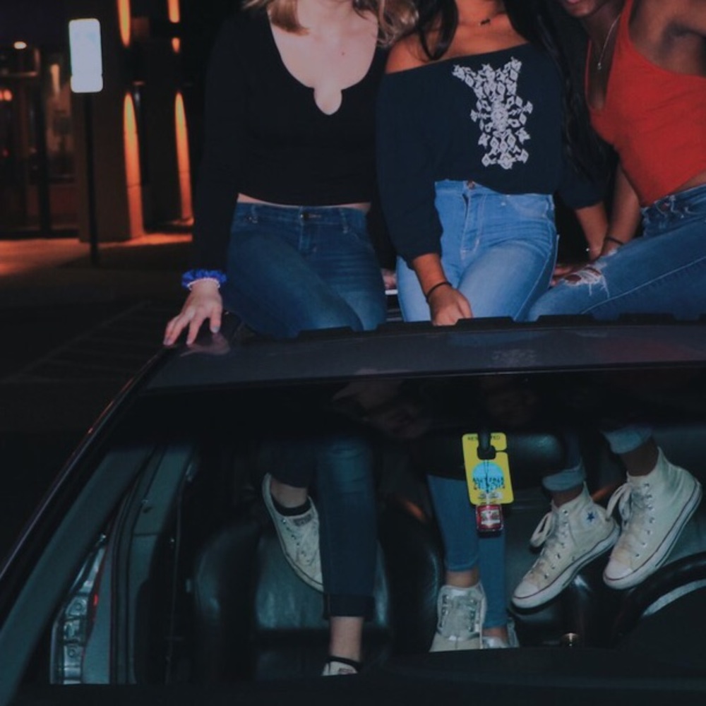 Black open crop top